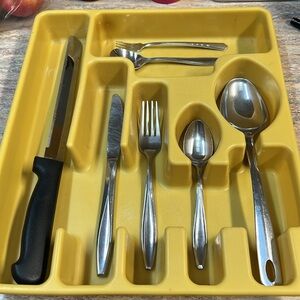 Vintage MCM Harvest Gold Rubbermaid silverware 🥄 tray